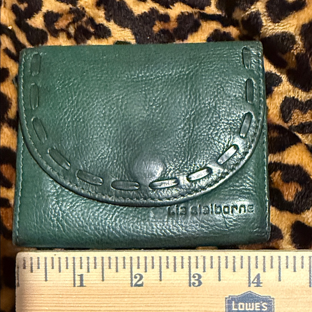 Vintage Liz Claiborne Teal Leather Card Holder